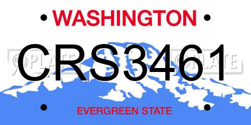 CRS3461 Washington License Plate