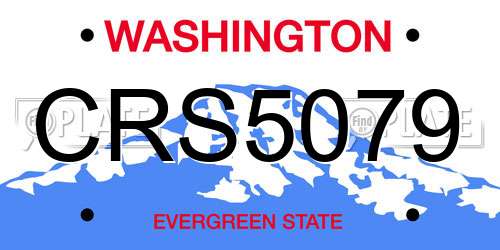 CRS5079 Washington License Plate