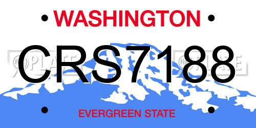 CRS7188 Washington License Plate