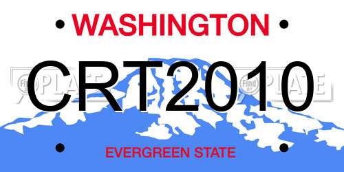 CRT2010 Washington License Plate