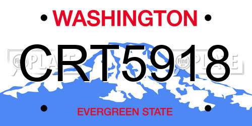 CRT5918 Washington License Plate