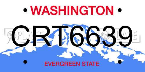 CRT6639 Washington License Plate