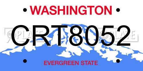 CRT8052 Washington License Plate