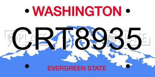 CRT8935 Washington License Plate
