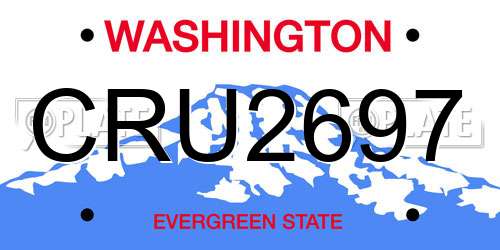 CRU2697 Washington License Plate