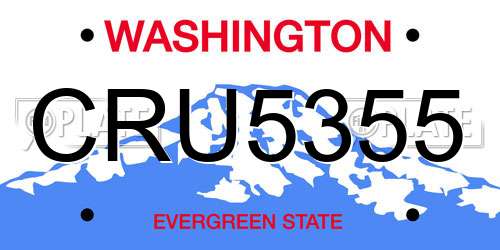 CRU5355 Washington License Plate