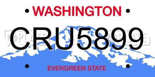CRU5899 Washington License Plate