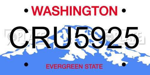 CRU5925 Washington License Plate
