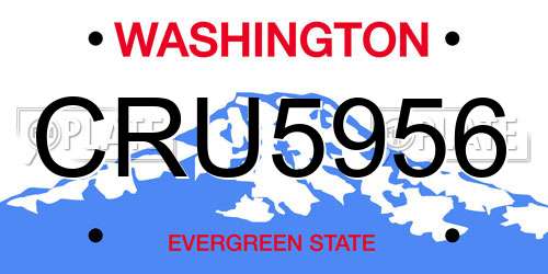 CRU5956 Washington License Plate