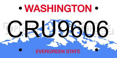 CRU9606 Washington License Plate