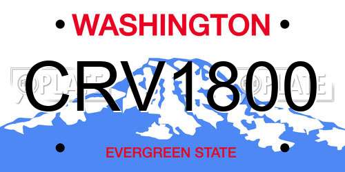 CRV1800 Washington License Plate