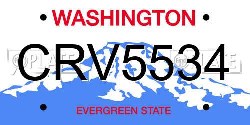 CRV5534 license plate in WA state