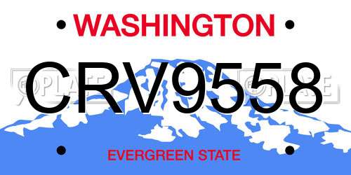 CRV9558 Washington License Plate