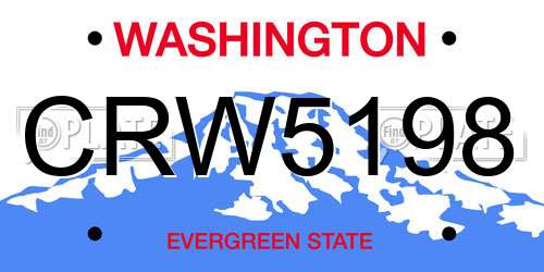 CRW5198 Washington License Plate