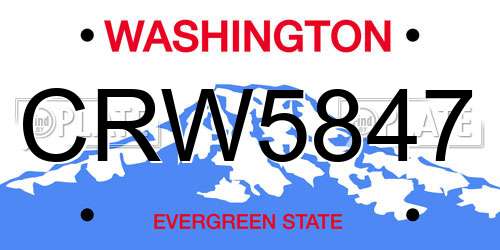CRW5847 Washington License Plate