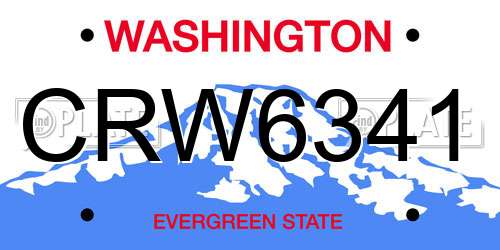 CRW6341 Washington License Plate