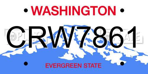 CRW7861 Washington License Plate