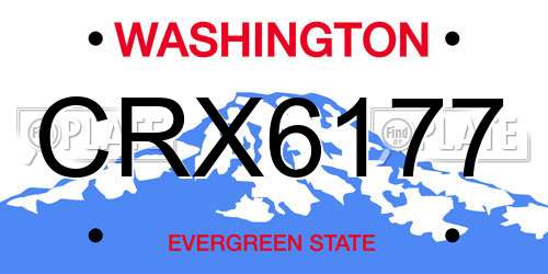 CRX6177 Washington License Plate