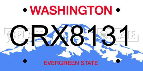 CRX8131 Washington License Plate
