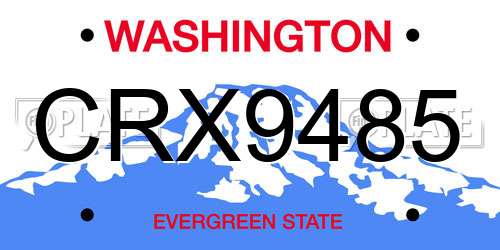 CRX9485 Washington License Plate