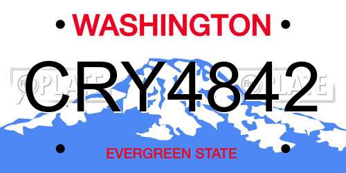 CRY4842 Washington License Plate