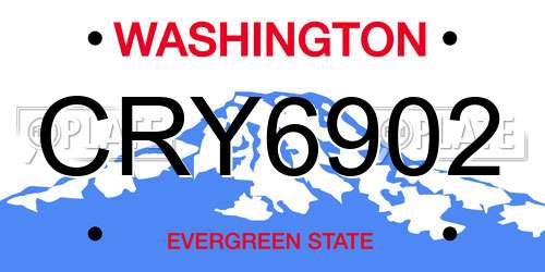 CRY6902 Washington License Plate