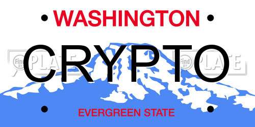 CRYPTO Washington License Plate