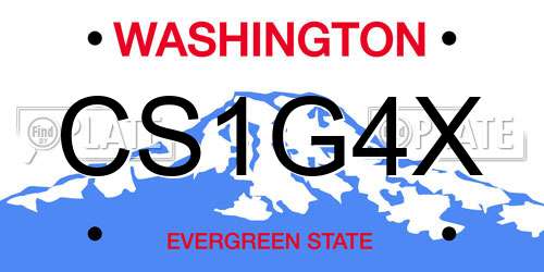 CS1G4X Washington License Plate