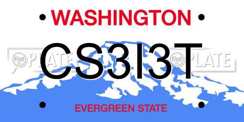 CS3I3T Washington License Plate