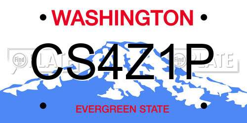 CS4Z1P Washington License Plate