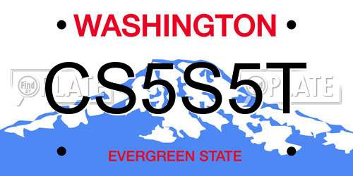CS5S5T Washington License Plate