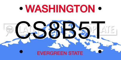 CS8B5T Washington License Plate