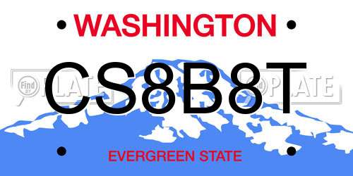 CS8B8T Washington License Plate