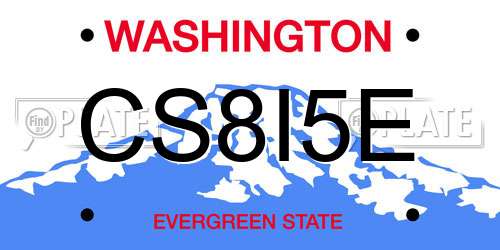 CS8I5E Washington License Plate