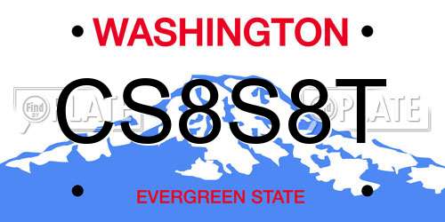 CS8S8T Washington License Plate