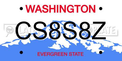 CS8S8Z Washington License Plate