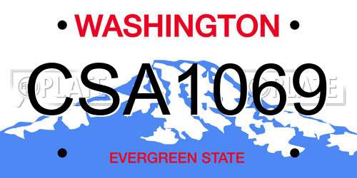 CSA1069 Washington License Plate