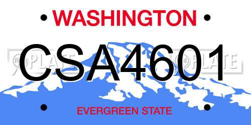 CSA4601 Washington License Plate