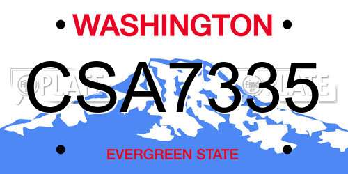 CSA7335 Washington License Plate