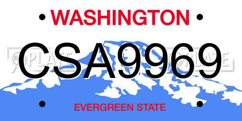 CSA9969 Washington License Plate