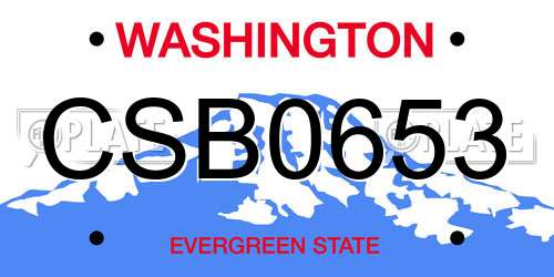 CSB0653 Washington License Plate