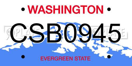 CSB0945 Washington License Plate