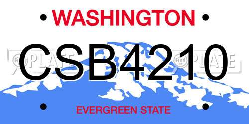 CSB4210 Washington License Plate