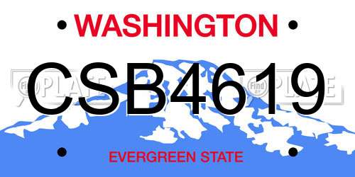 CSB4619 Washington License Plate