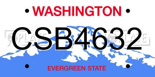 CSB4632 Washington License Plate