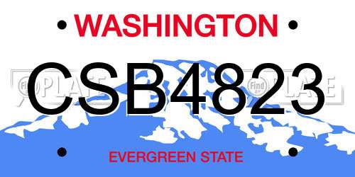 CSB4823 Washington License Plate