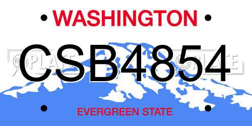 CSB4854 Washington License Plate