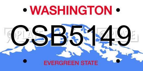 CSB5149 Washington License Plate