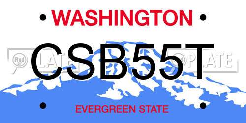 CSB55T Washington License Plate