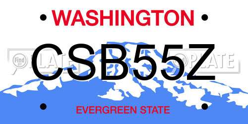 CSB55Z Washington License Plate